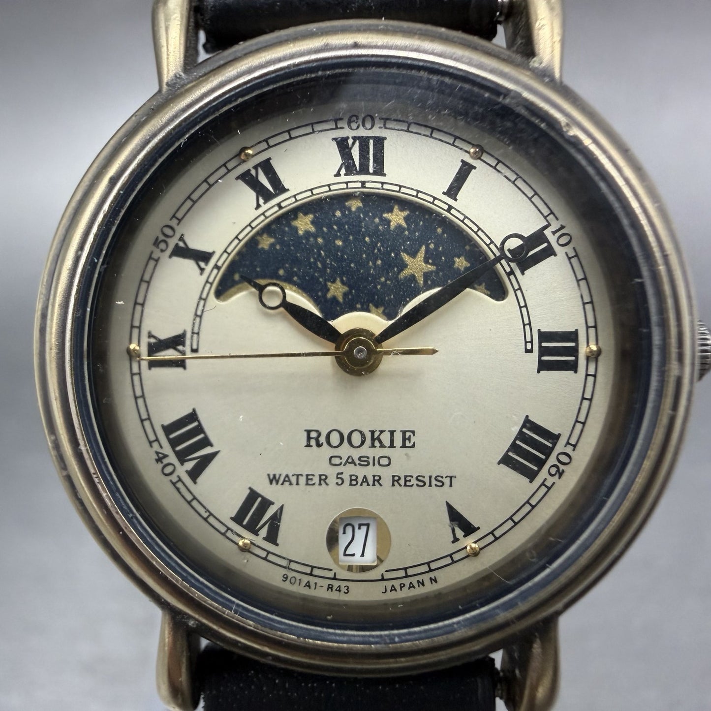 Casio Rookie Moonphase Watch Women 26mm Champagne Dial Bronze Tone RKT280 NewBat1