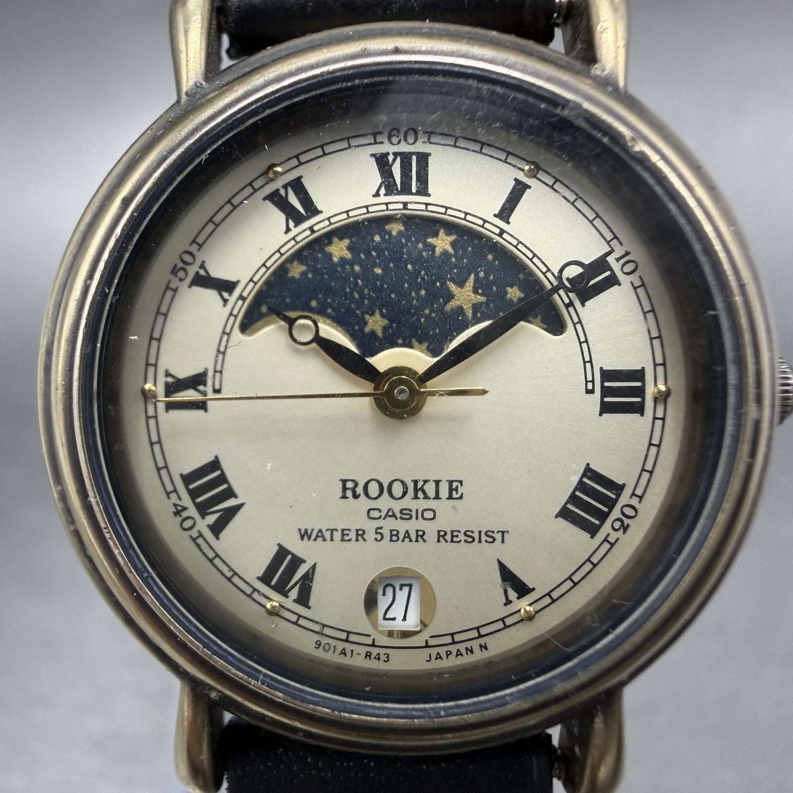 Casio Rookie Moonphase Watch Women 26mm Champagne Dial Bronze Tone RKT280 NewBat1
