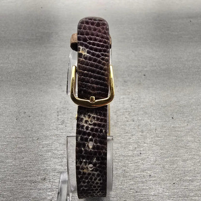 Seiko Watch Women 17mm Gold Dial Gold Tone Rectangle 2C20-5019 New Battery VTG7