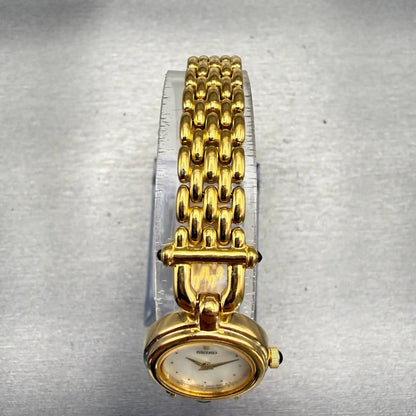 Seiko Watch Women 19mm MOP Dial Gold Tone Round 4N00-0588 New Battery Vintage4