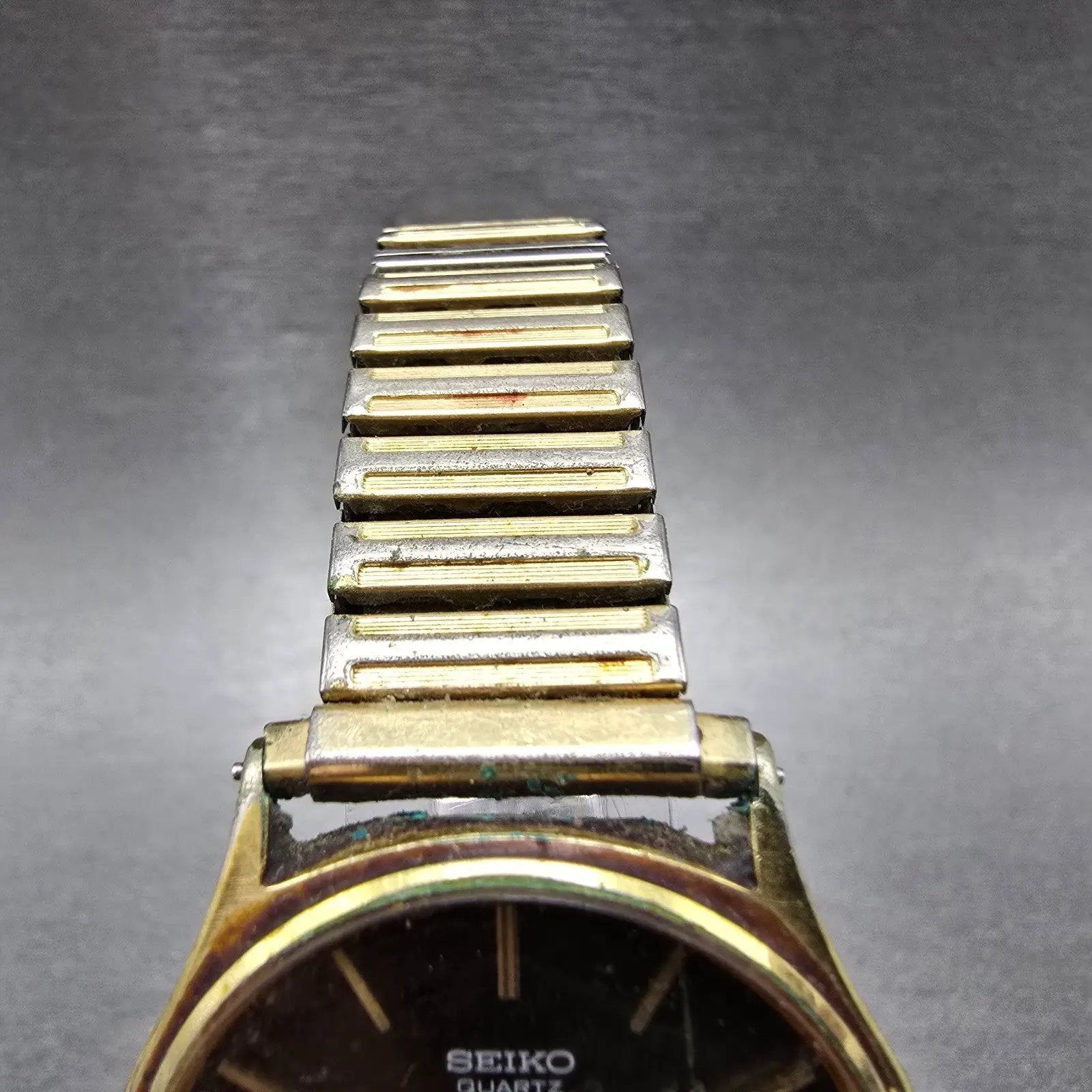 Seiko Watch Men 33mm Brown Dial Gold Tone Round 7800-8009 PARTS Vintage JBJ5