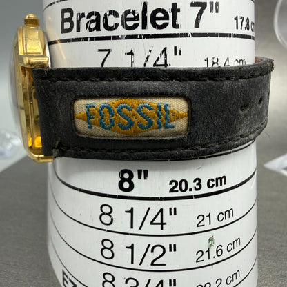 Fossil Watch Men 34mm Silver Dial Gold Tone Round JR-7504 Leather New Battery10