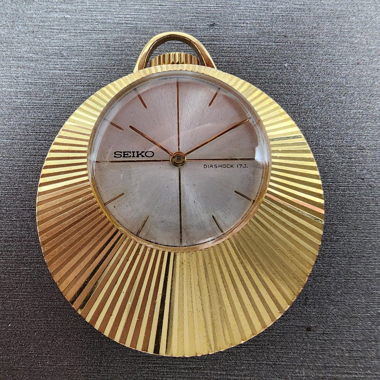 Seiko Pendant Watch Women 33mm Manual Wind White Dial Gold Plated Manual Runs1