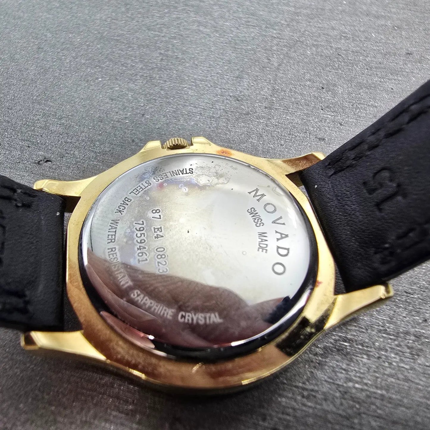 Movado Museum Watch Women 28mm Black Dial Gold Tone Round 87 E4 0823 New Batt SW9