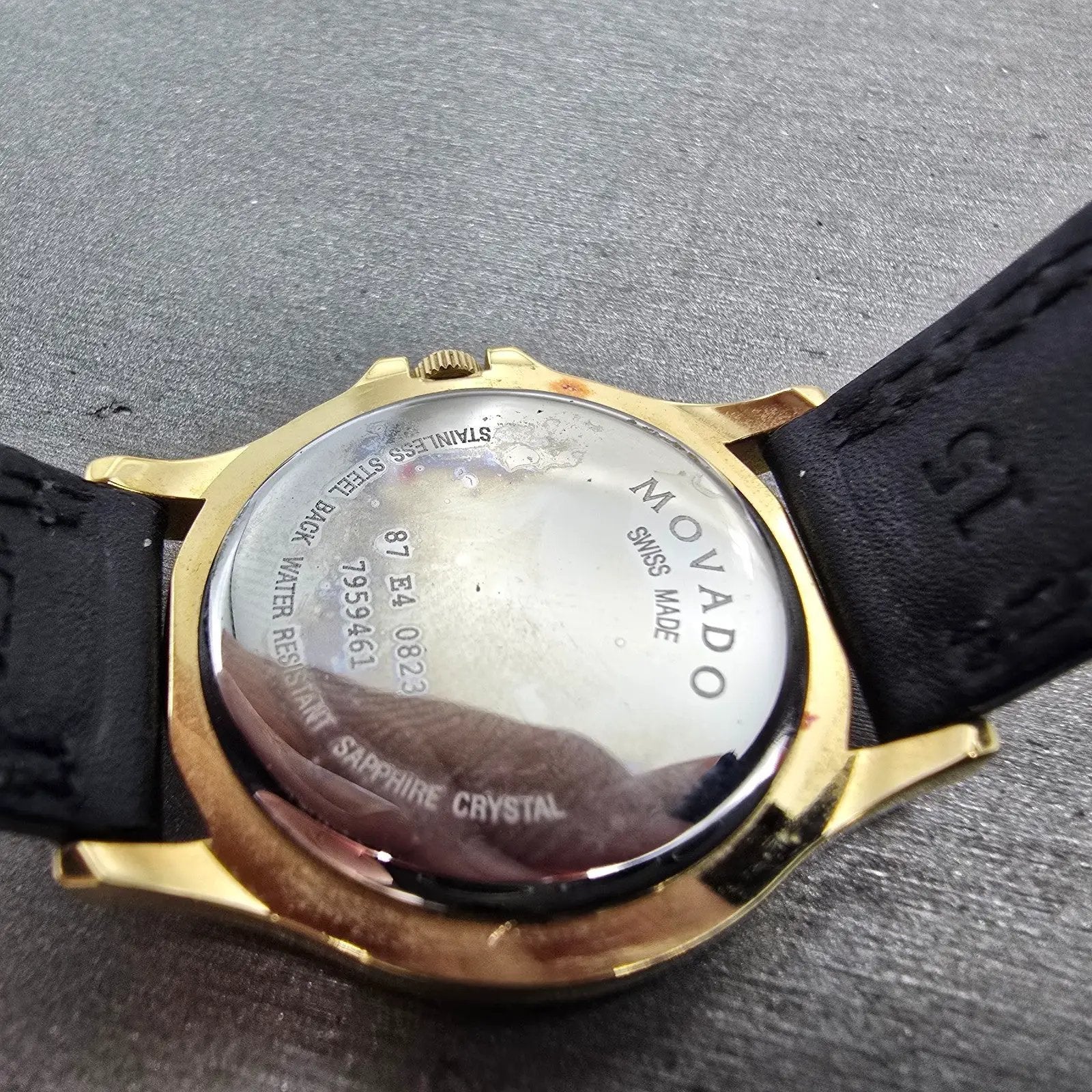 Movado Museum Watch Women 28mm Black Dial Gold Tone Round 87 E4 0823 New Batt SW9