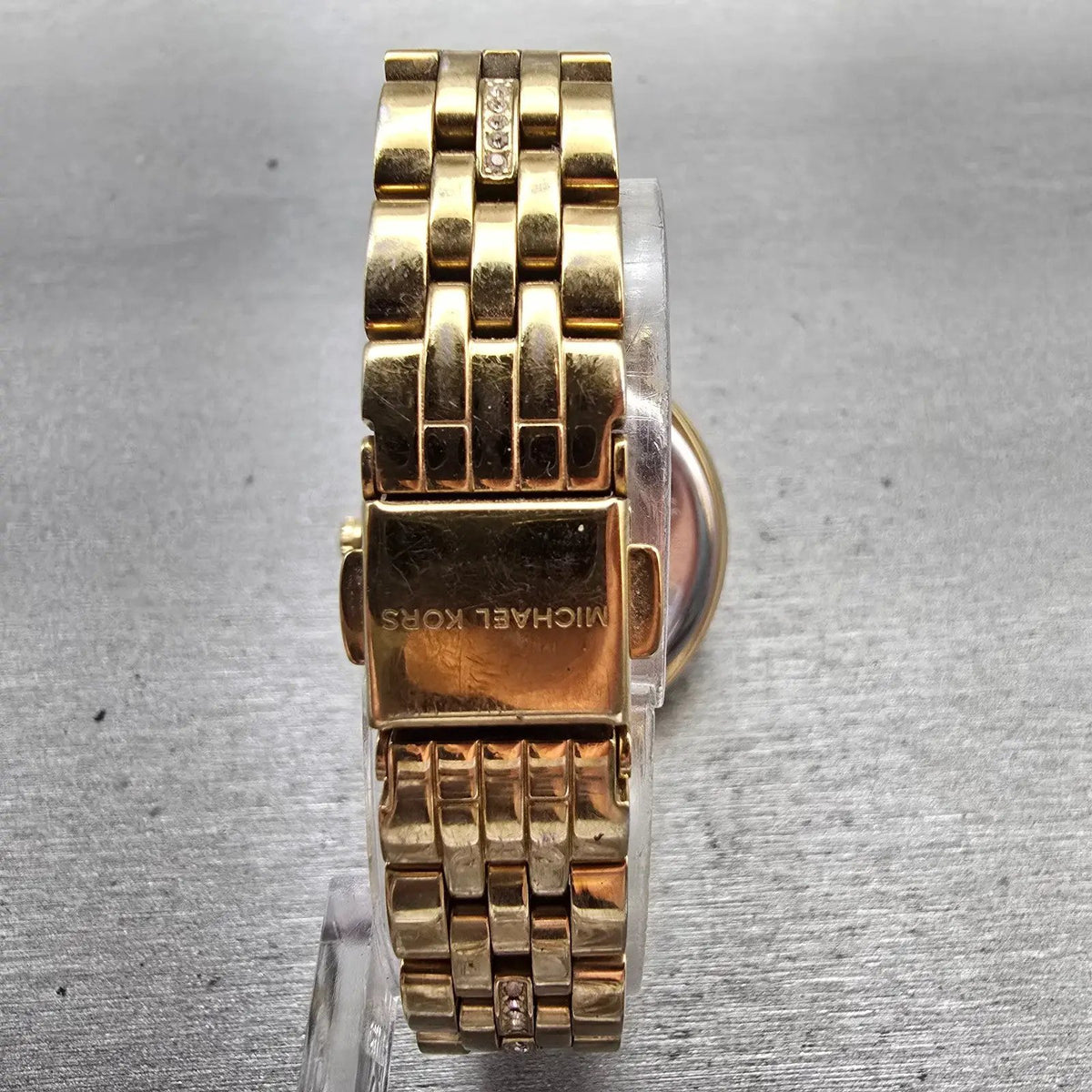Michael Kors Cinthia Watch Women 33mm Gold Dial Gold Tone Gemmed MK3681 New Batt7