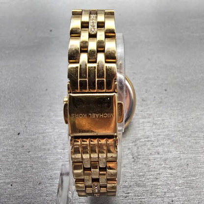 Michael Kors Cinthia Watch Women 33mm Gold Dial Gold Tone Gemmed MK3681 New Batt7