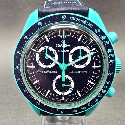 OMEGA x Swatch MoonSwatch Mission to Earth Polar Lights Mens Chronograph Blue0