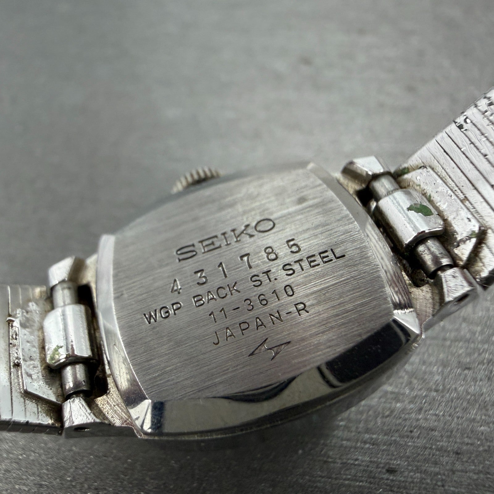 Seiko Watch Women 17mm Silver Dial Silver Tone Rectangle Manual 11-3610 Runs9