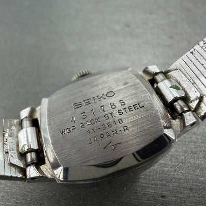 Seiko Watch Women 17mm Silver Dial Silver Tone Rectangle Manual 11-3610 Runs9