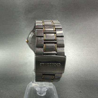 Seiko SQ Dive Watch Men 39mm White Dial Two Tone Daydate 5Y23-6130 New Battery7