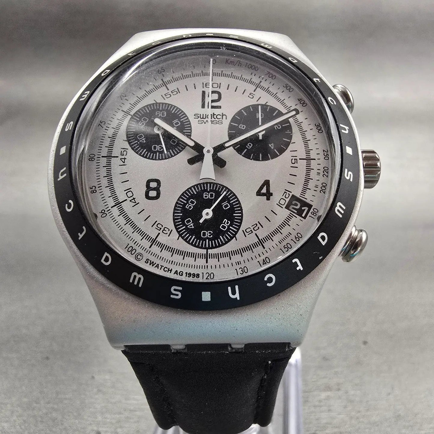 Swatch Irony Chrono Adrenaline Watch Men 40mm White Dial Date YCS4001 New Batt5