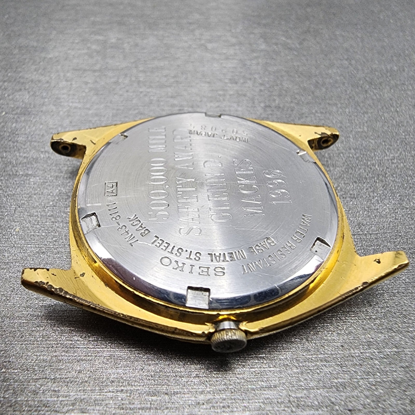 Seiko President Watch Men 36mm Gold Dial Gold Tone Daydate 7N438111 PARTS9