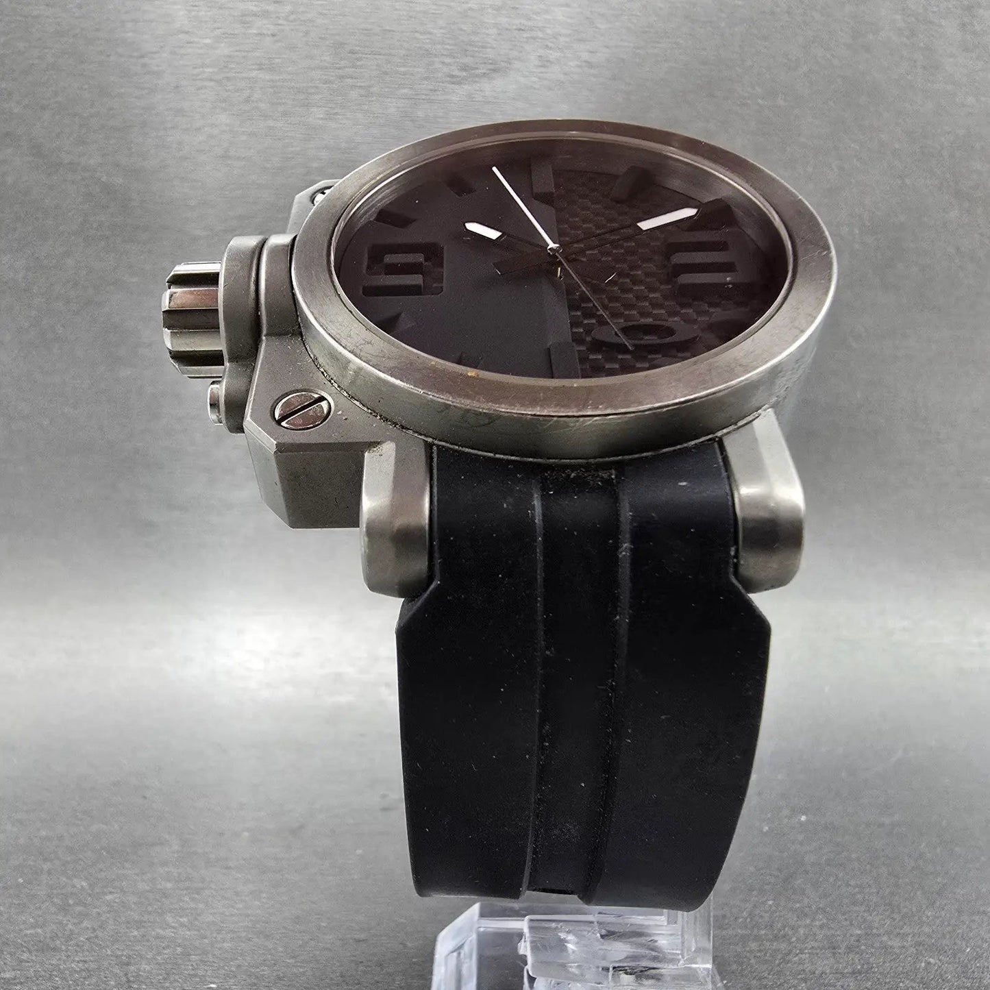 Oakley Gearbox watch Men 50mm Black Dial Titanium Round New Battery5