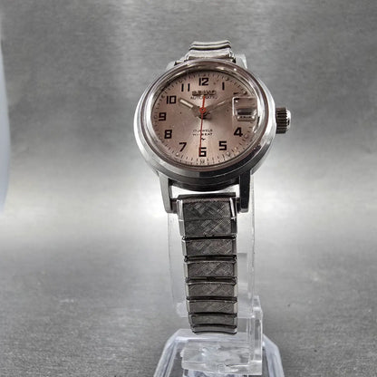 Seiko Automatic Watch Women 24mm Silver Dial Silver Tone Date 2205-0599 PARTS JP6