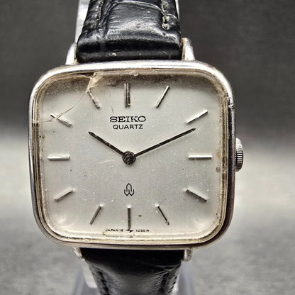 Seiko Watch Women 23mm Silver Dial Silver Tone Rectangle 16-5380 New Battery VTG1