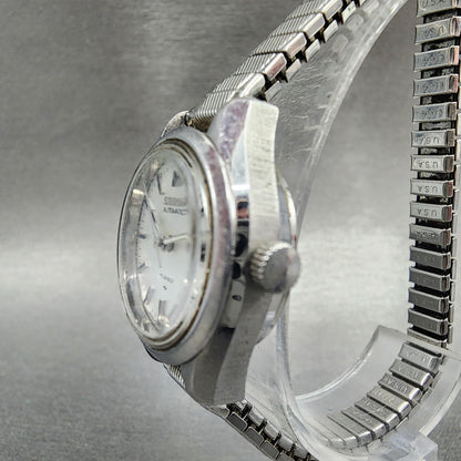 Seiko Automatic Watch Women 23mm White Dial Steel Date Round 42050040 READ!!!!!2