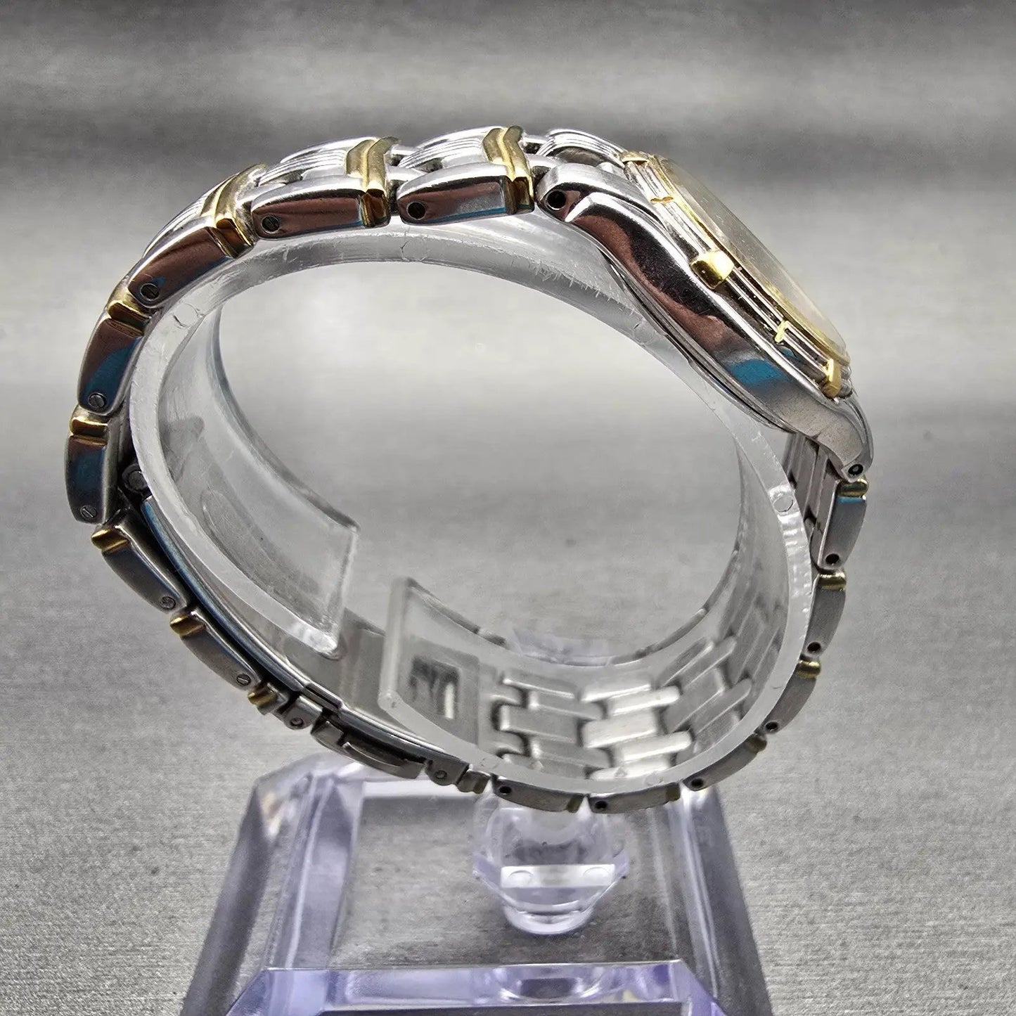 Seiko Watch Women 26mm Silver Dial Two Tone Date Round 7n82-0789 New Battery VTG8