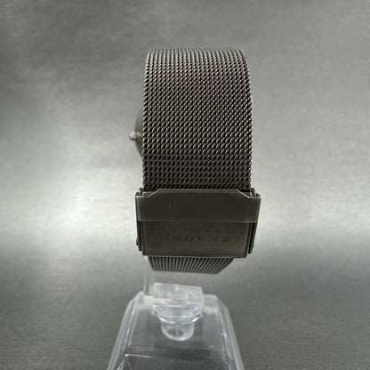 Skagen Watch Men 34mm Gray Dial Titanium Round Mesh Band 233LTTM New Battery7