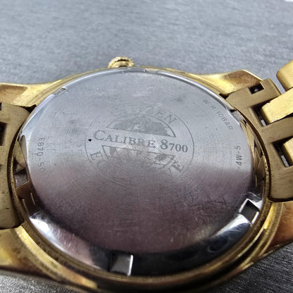 Citizen Eco-Drive Perpetual Calendar Watch Men 39mm White Dial Gold Alarm Runs9