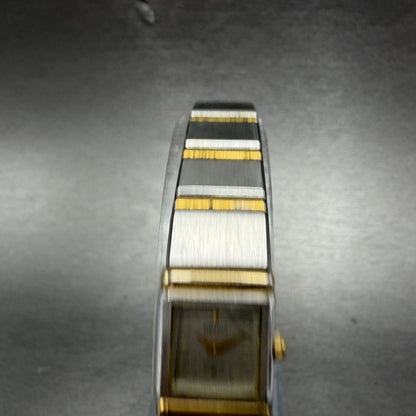 Seiko Tank Watch Women 14mm Silver Dial Two Tone Square 1E20-5030 New Battery4