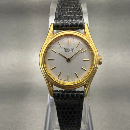 Seiko Watch Women 19mm Silver Dial Gold Tone Round 2P20-0080 New Battery0