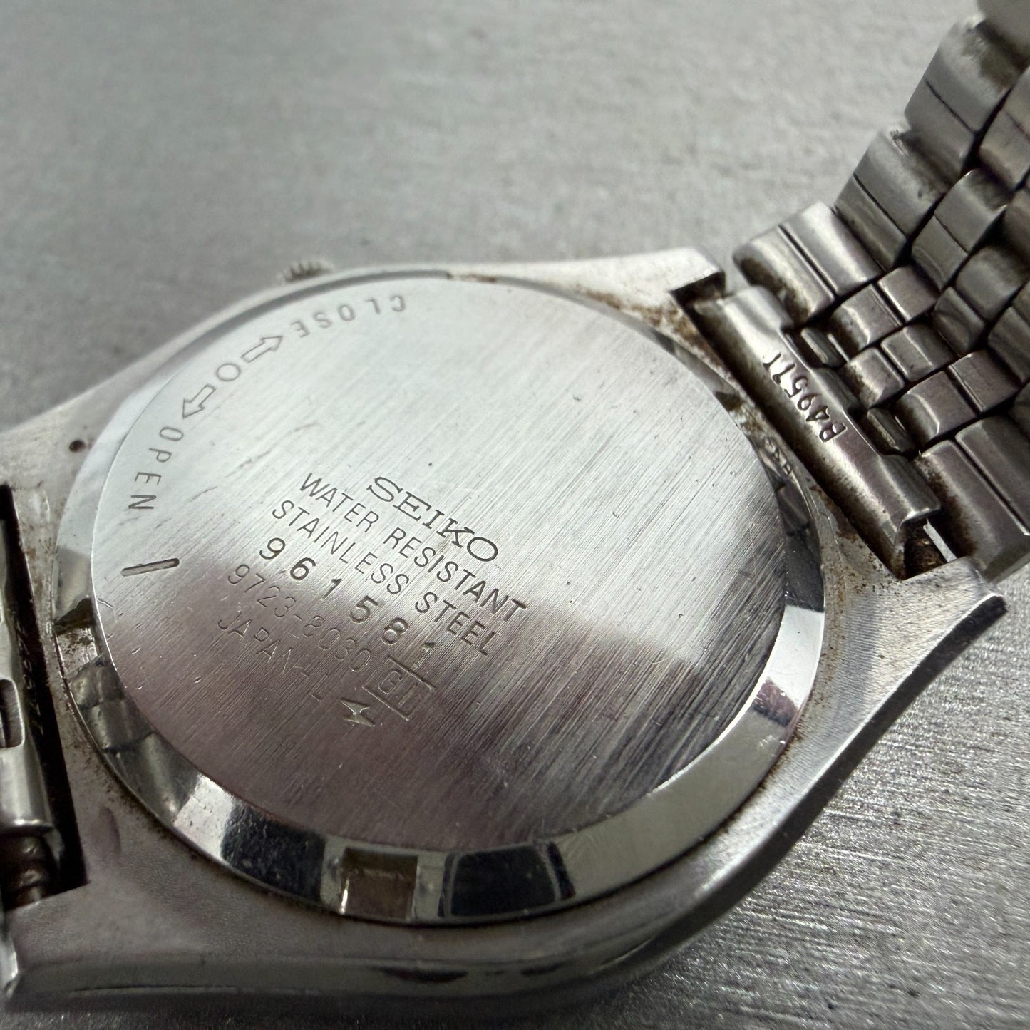 Seiko King Quartz Watch Men 35mm Silver Dial Steel Daydate 9723-8030 New Battery9