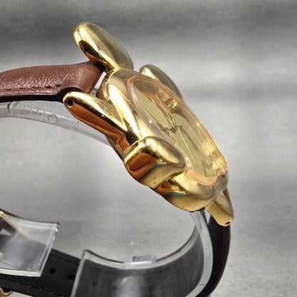 Lorus Mickey Mouse Watch Men 42mm Gold Dial Asymmetrical V401-5700 New Battery3