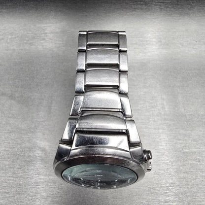 Seiko Chronograph Watch Men 38mm Black Dial Silver Tone Alarm 7T62-0EE0 New Batt4