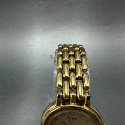 Seiko Creo Watch Women 24mm Champagne Dial Gold Tone Round 2P21-0C00 New Battery4
