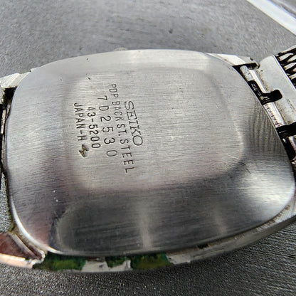 Seiko Tank Watch Men 29mm Silver Dial Silver Tone Rectangle 435200 PARTS10