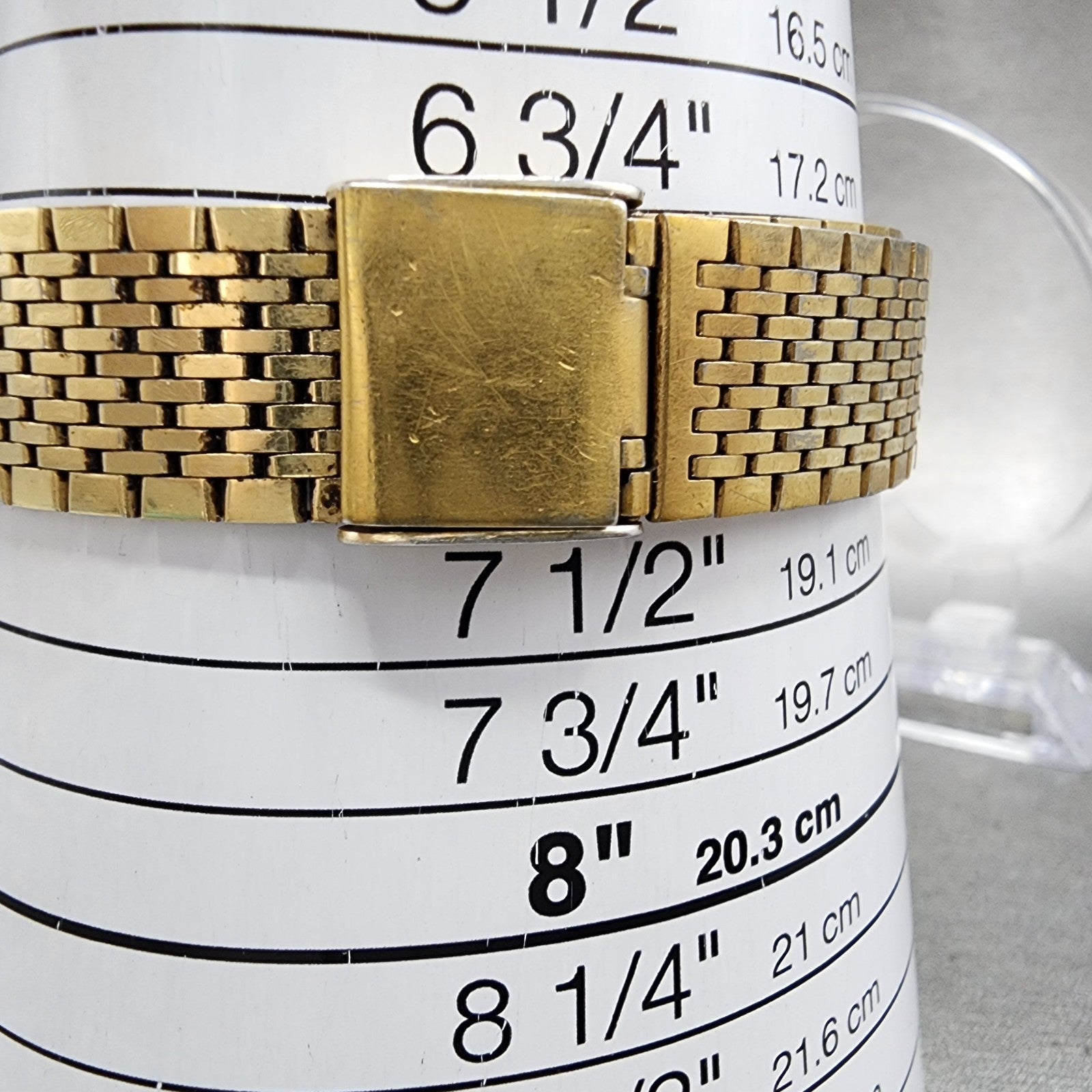 Benrus Watch Men 32mm Black Dial Gold Tone Daydate Round New Battery Vintage10