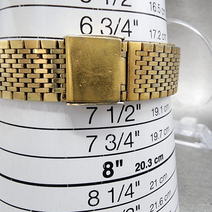 Benrus Watch Men 32mm Black Dial Gold Tone Daydate Round New Battery Vintage10