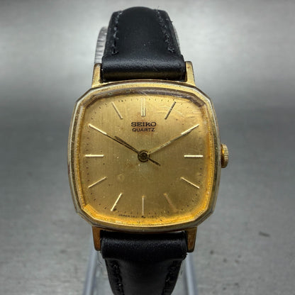 Seiko Watch Women 22mm Champagne Dial Gold Tone Rectangle 1421-5100 New Battery40