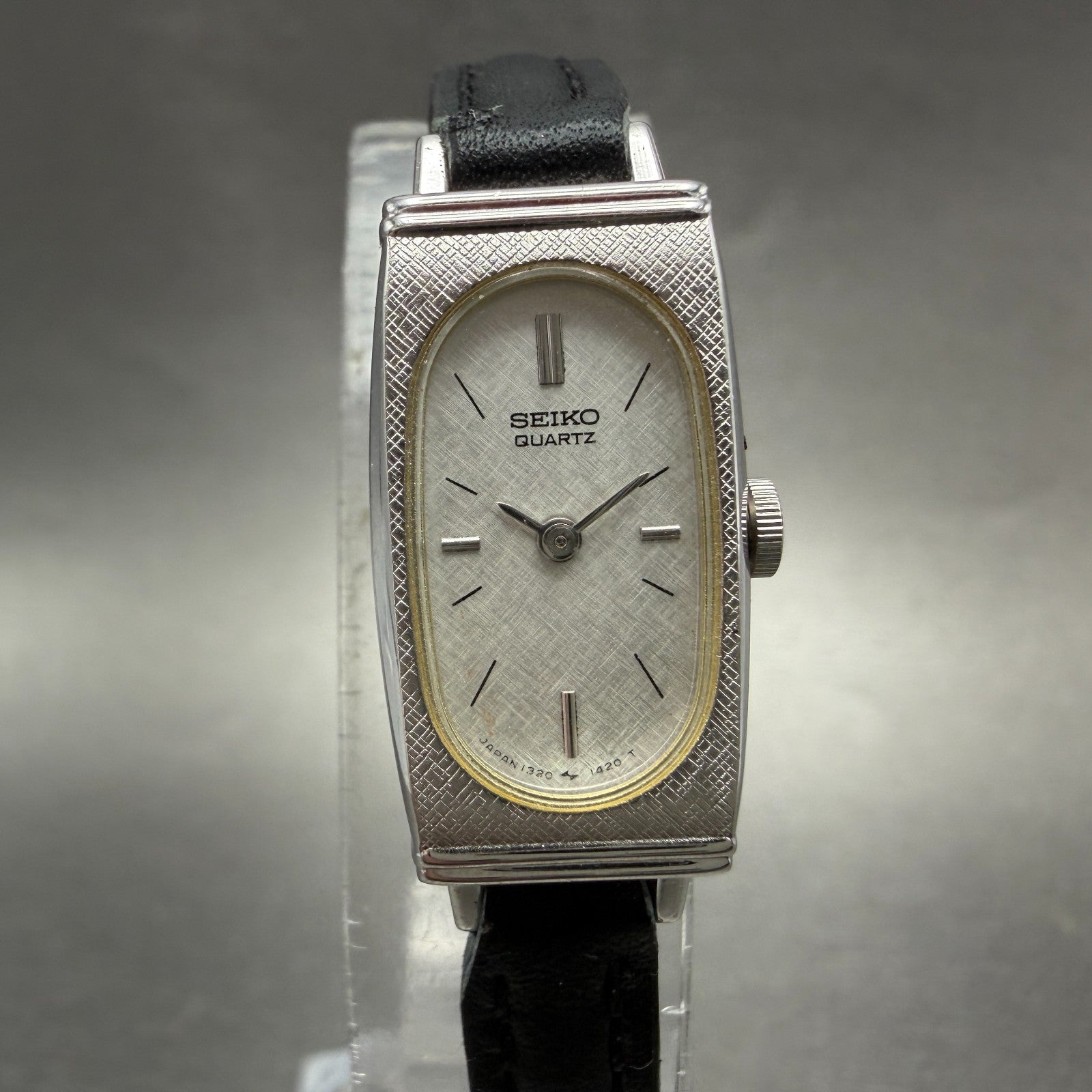 Seiko Tank Watch Women 13mm Silver Dial Silver Tone 1320-6069 New Battery VTG0