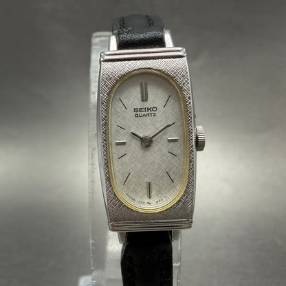 Seiko Tank Watch Women 13mm Silver Dial Silver Tone 1320-6069 New Battery VTG0