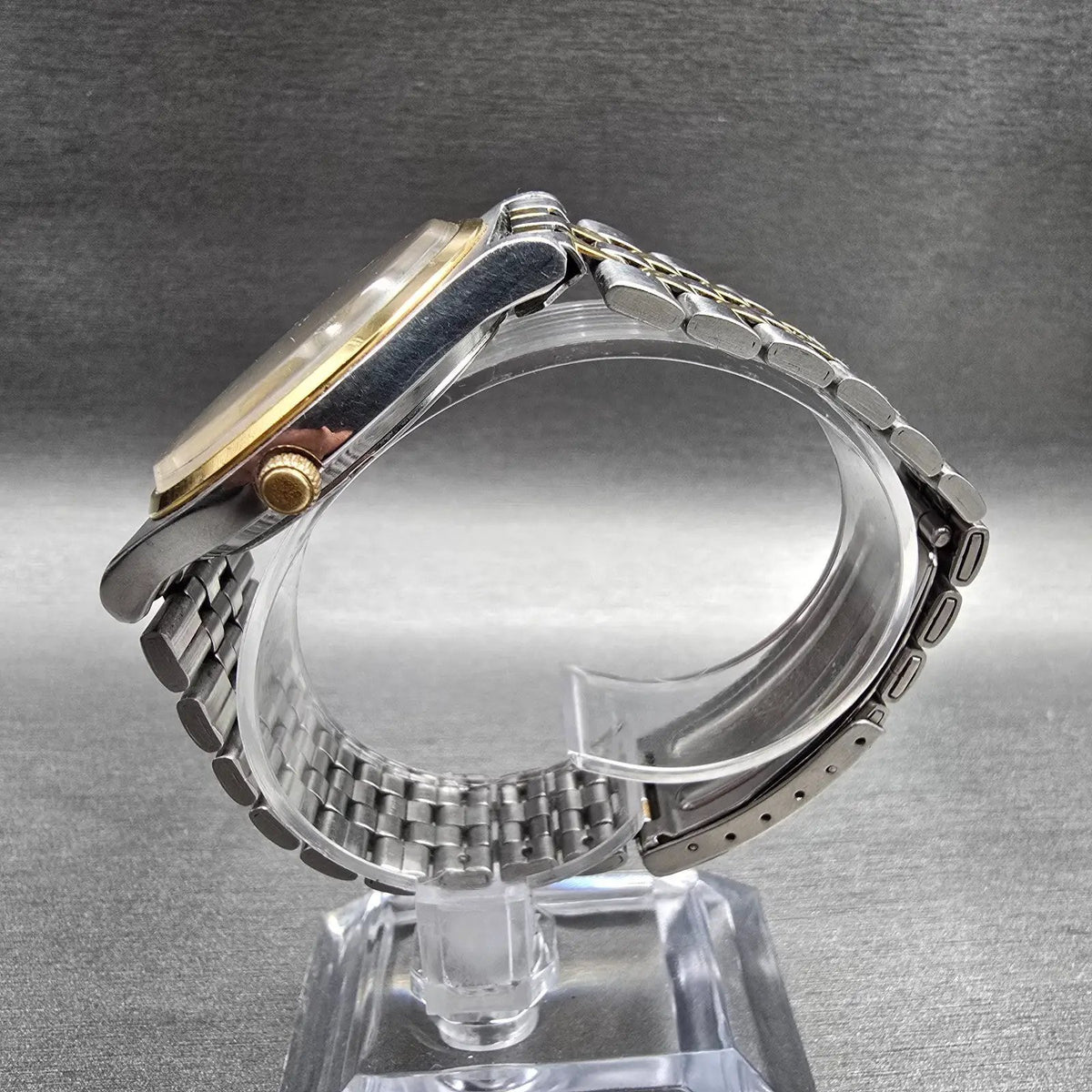Seiko Watch Men 37mm Silver Dial Silver Tone Daydate Round V743-8A20 New Battery6
