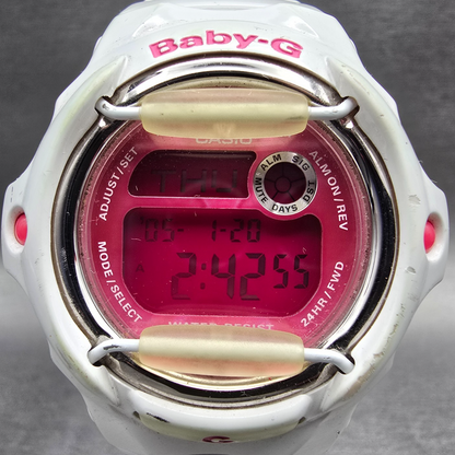 Casio Baby-G BG-169R Watch Women 43mm Pink Dial White Chrono Alarm New Battery P1