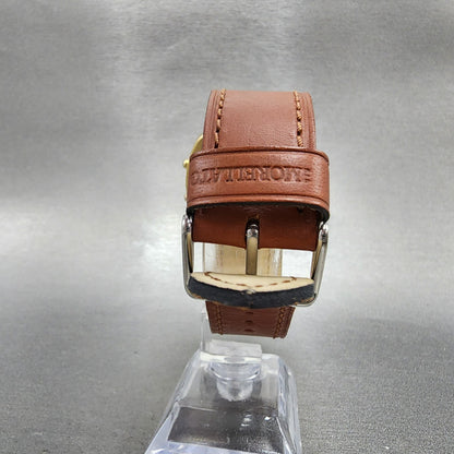 Fossil Red LED Watch Men 43mm Black Dal Gold Tone Cushion JR-7776 New Battery