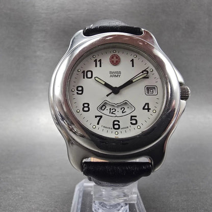 Victorinox Swiss Army Officers Dual Time Watch Men 40mm White Dial Steel New Bat5