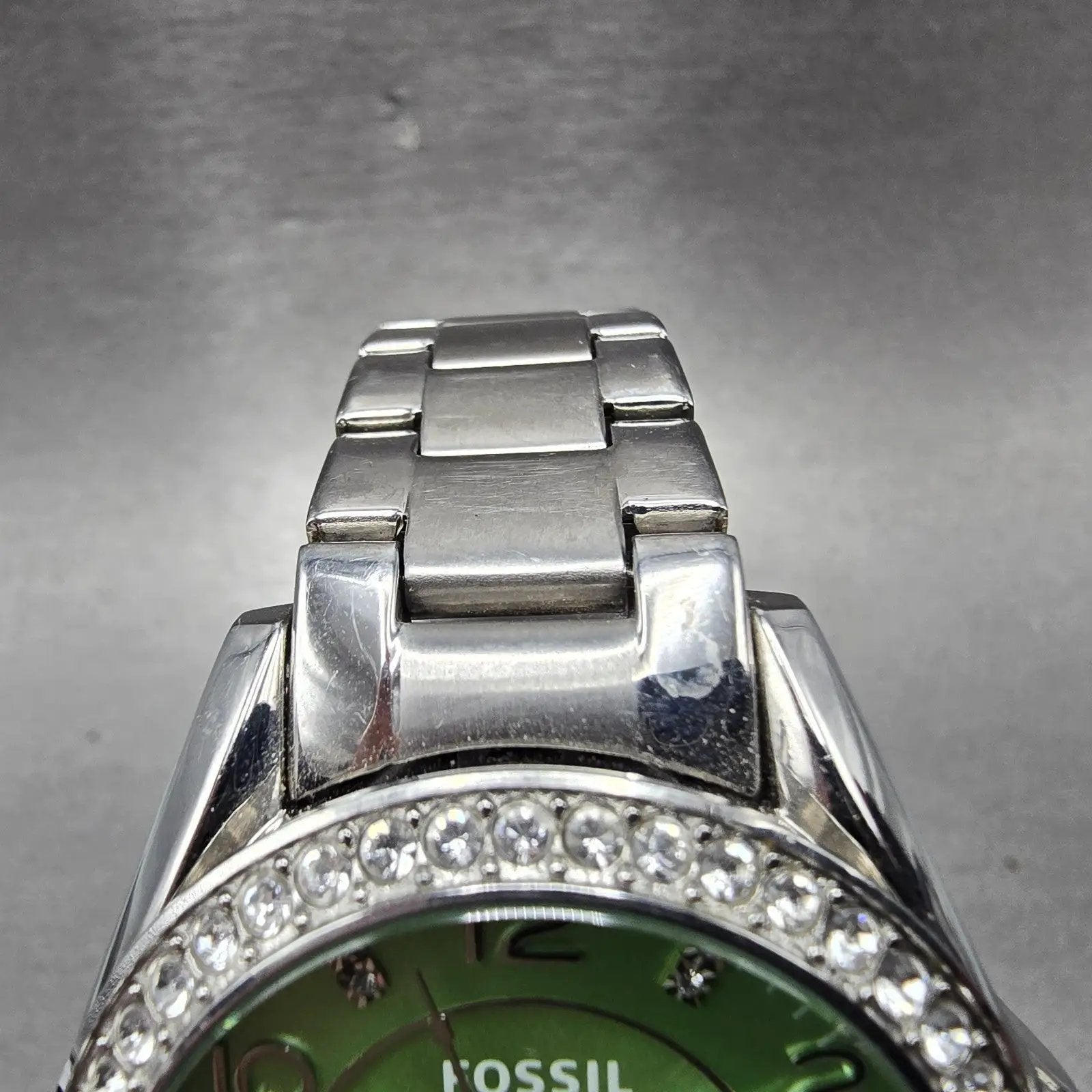Fossil Watch Women 38mm Green Dial Silver Tone Daydate ES32725 New Battery4