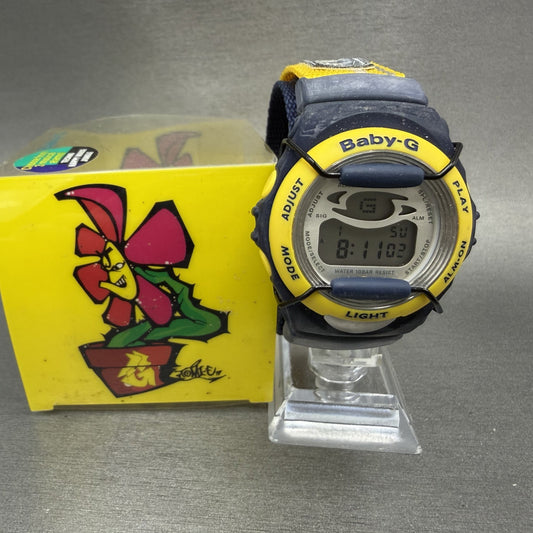 Casio baby G Watch Women 39mm Blue Yellow Digital BG-390  New Battery0