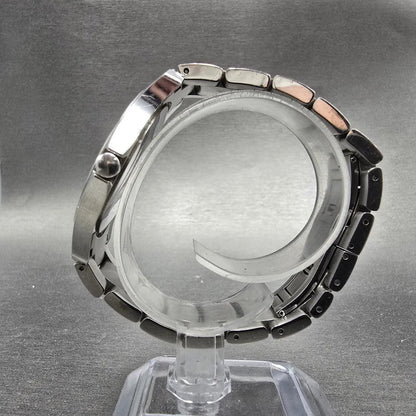 Movado Faceto Watch Men 39mm Black Dial Silver Tone 84 G2 1855 New Battery BNUIK6