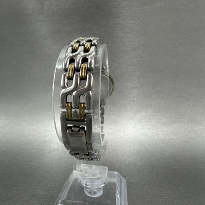 Seiko Watch Women 21mm White Dial Two Tone Round 1N00-1E09 New Battery ABC7