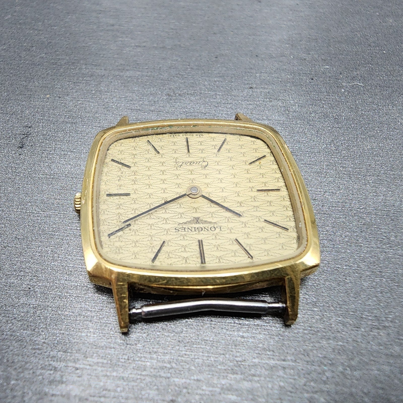 Longines Tank Watch Men 30mm Gold Dial Gold Tone Rectangle 978 READ!!!! New Batt4