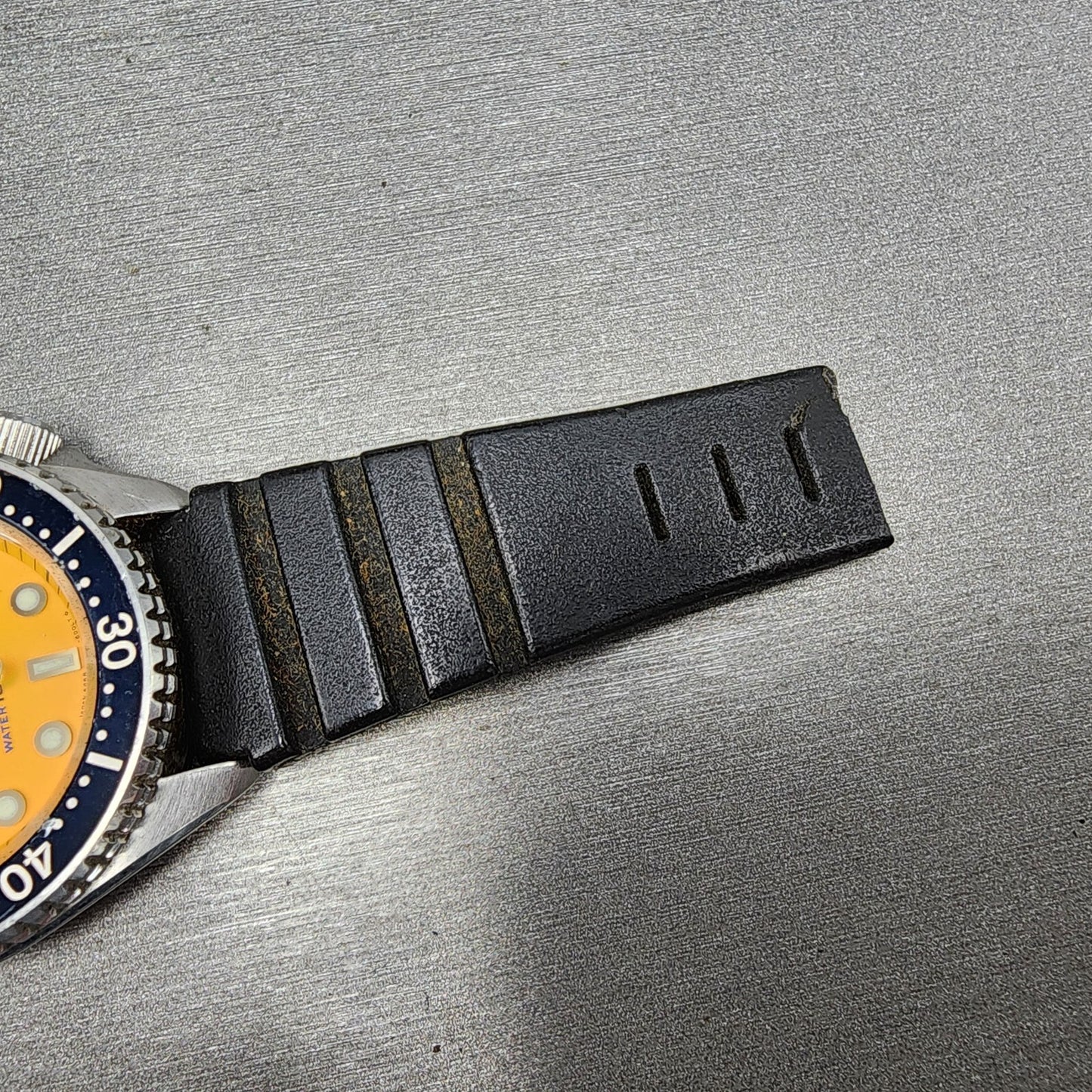 Seiko Diver Watch Men 38mm Orange Dial Silver Tone Daydate 6458-600a New Battery