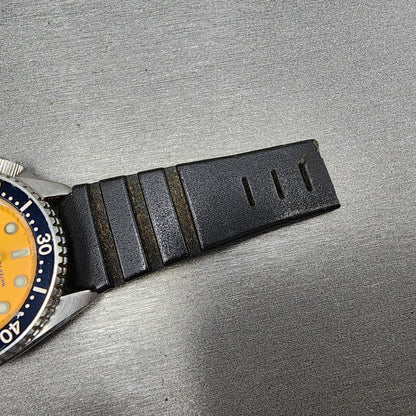 Seiko Diver Watch Men 38mm Orange Dial Silver Tone Daydate 6458-600a New Battery