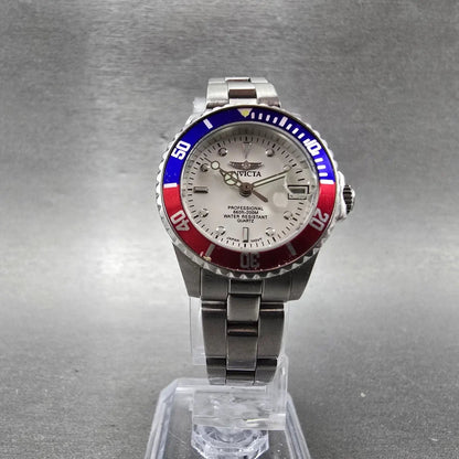 Invicta Dive Watch Women 24mm White Dial Steel Date 8940 Round New Battery5