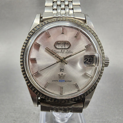 Citizen Auto Dater Watch Men 37mm Silver Dial Steel Daydate Round Automatic Run