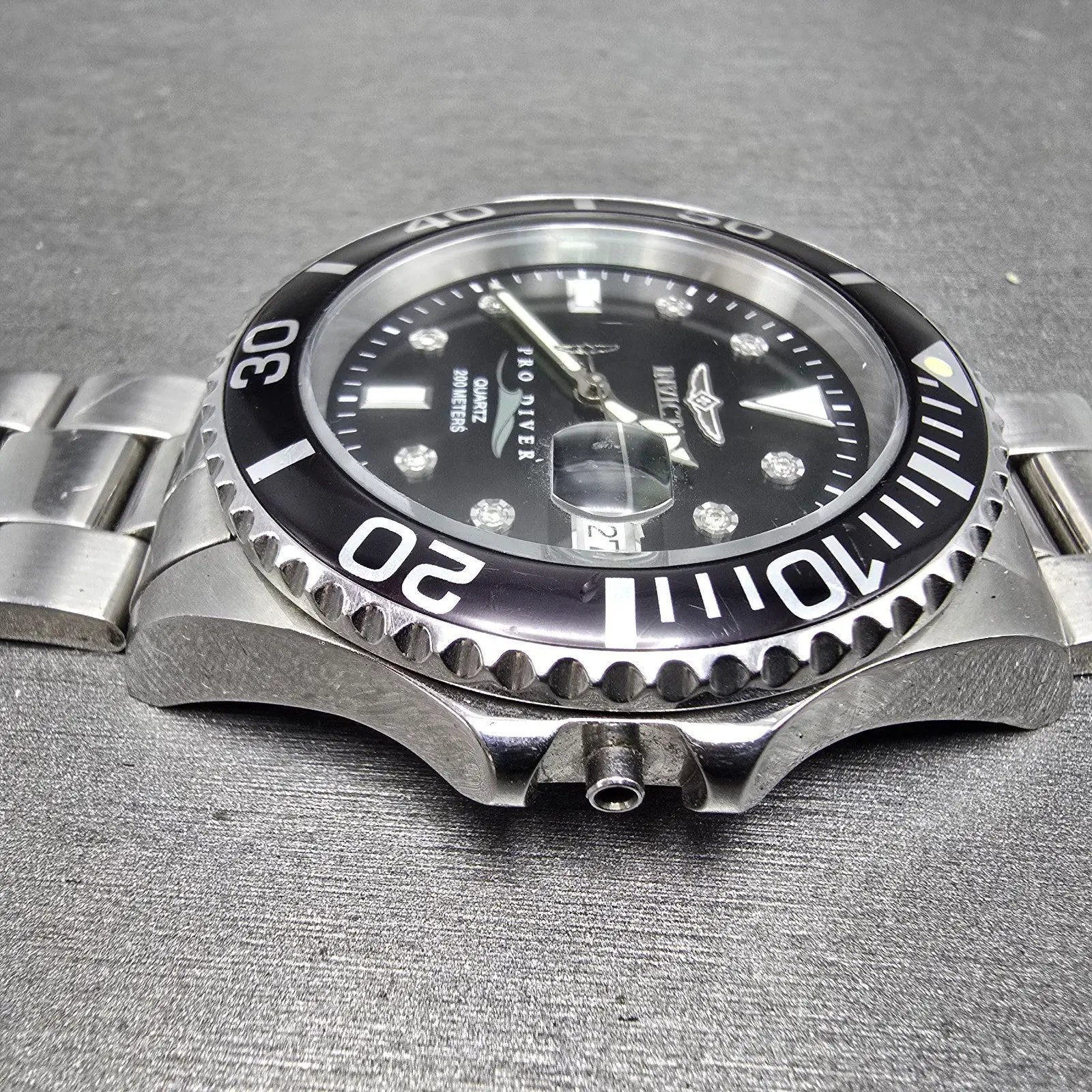 Invicta Pro Diver Watch Men 43mm MOP Dial Silver Tone Date 5009 PARTS NO CROWN4